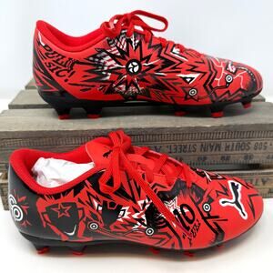 PUMA Youth Kids Boys Ultra Play CP FG/AG Soccer Cleats In Red Black Size 4.5 New